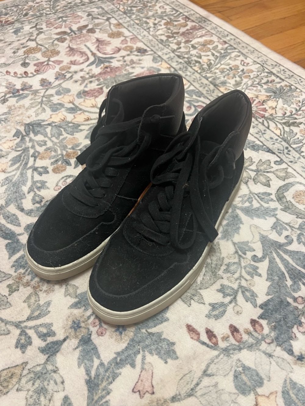 Black High-Top Suede Men's Sneakers